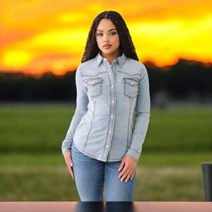 TRUE RELIGION DENIM SLIM WESTERN SHIRT- LA JOLLA SIZE XXL